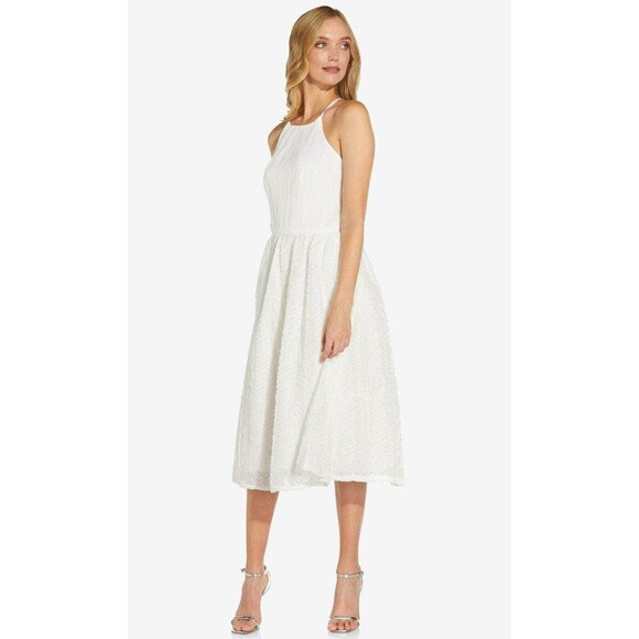 NWT Adrianna Papell AP1E207841 - Halter Sleeveless Formal Dress White Sz 12 - Picture 6 of 11